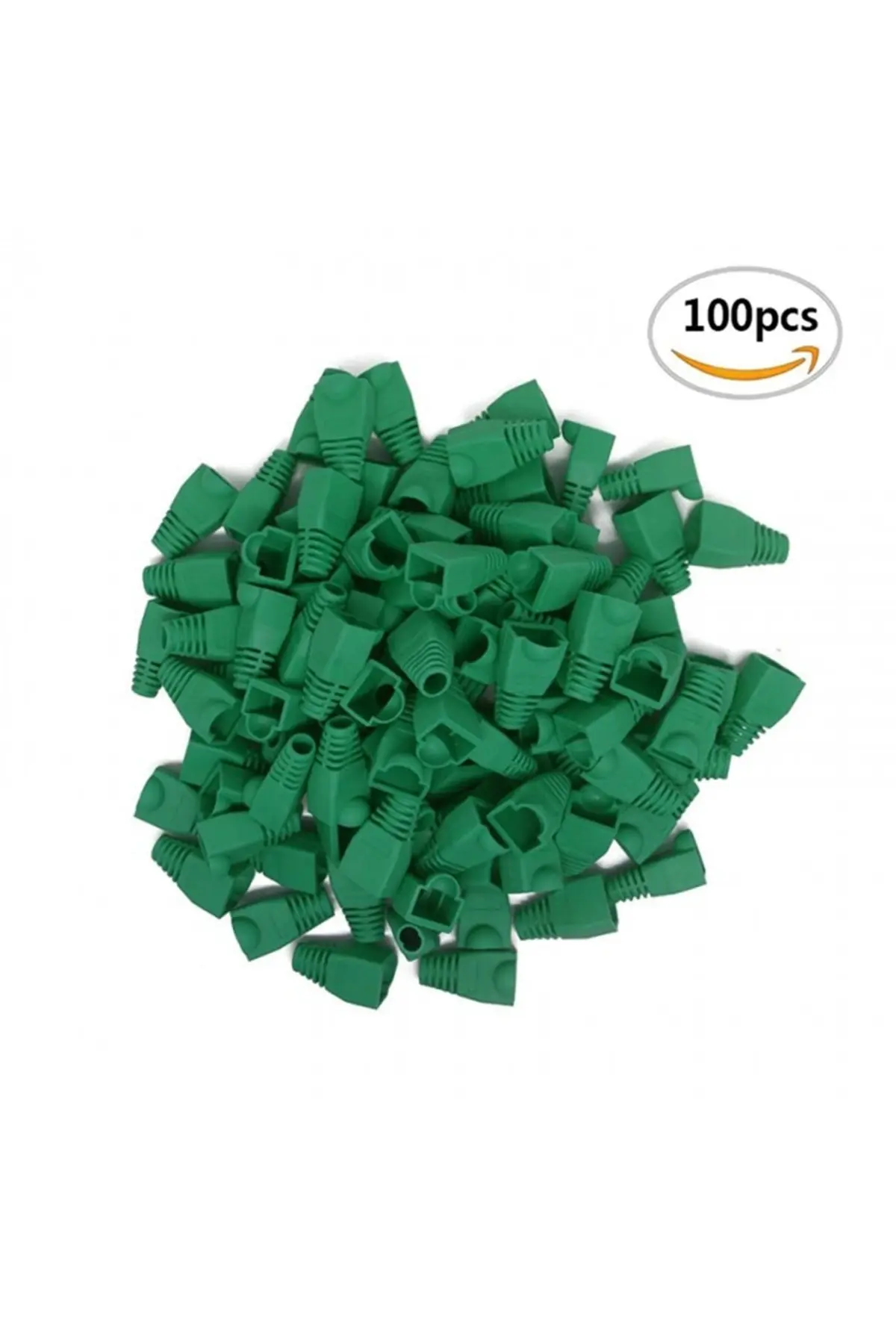 100'lü Paket Rj45 Cat6 Cat5e Ethernet Ağ Kablosu Boot Koruma Cover Kılıfı Kablo Konektörü Yeşil