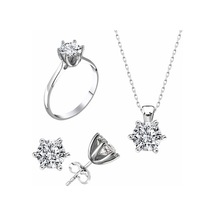 Sertifikalı Swarovski Pırlanta Montür Tektaş 925 Gümüş Set Takım