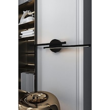 Siyah Çift Başlıklı Pilli Led Duvar Apliği Siyah