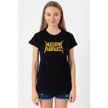 Nuclear Assault Lettern Siyah Kadın Tshirt SIYAH