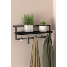 Aju Portmanto Duvar Askılığı Modern Metal Askılık Hol Koridor Mutfak Banyo Havlu Elbise Anahtar Askı Siyah