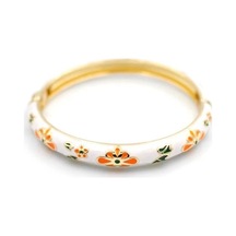 Mineli Çiçekli Bilezik - Turuncu Çok Renkli