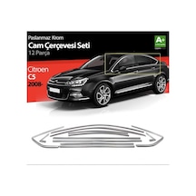 S-Dizayn Citroen C5 Krom Cam Çerçeve Seti 12 Prç 2008 Üzeri Bütü