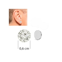 Zirkon Taşlı Mıknatıslı Erkek Küpe Çift Takı Aksesuar P24 T5