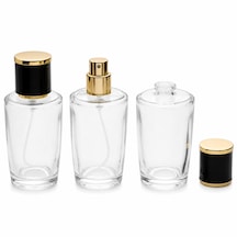 20 Adet Boş Cam Parfüm Şişe, 50 Ml, Konik Silindir Model, Şeffaf-fss-50