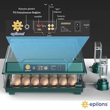 Slim Model 130 Yumurtalık Tam Otomatik Kuluçka Makinesi Gün Sayaçlı Yedek Motorlu