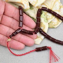 Omari Sıkma Kehribar Yumuşak Kesme Kesim Sistemli 7.5x10.5mm Tesbih