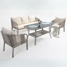 Capri Swing Artemis Üçlü Rattan Balkon Bahçe Takımı Beyaz