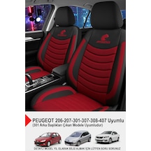Panther Serisi Keten Kumaş Oto Koltuk Kılıfı Peugeot 206-207-208-306-307-407- Uyumlu Bordo