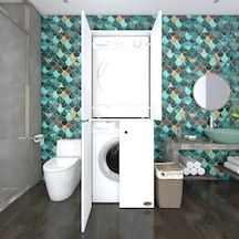 Kenzlife Çamaşır-Kurutma Makinesi Dolabı Kapaklı Jelenamdf Byz 180 70 60 % 100 Mdf Full Mdf Banyo Çift Katlı Arkalıksız
