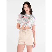 Guess Jersey Regular Fit Kadın Crop T-shirt W6gı09k3024 Çok Renkli