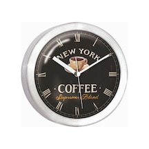 Coffee New York 10Cm Çapında Mıknatıslı Buzdolabı Ve Duvar Saati Çok Renkli