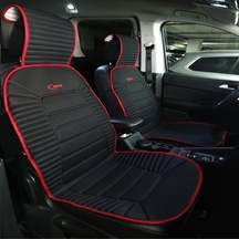 Daewoo Lanos Oto Koltuk Minderi Ön 2'li Set Siyah Kırmızı Bumerang Serisi Şhn