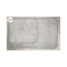 2'li Banyo Paspas Seti Banyo Paspas Takımı Banyo Halısı 60x100 50x60cm Açık Mavi