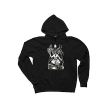 Baphomet Cliphas Levi Del Siyah Fermuarlı Kapşonlu Sweatshirt