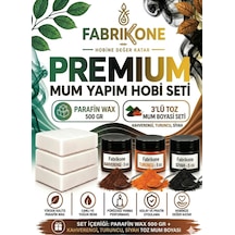 Premium Mum Yapım Hobi Seti - Parafin Wax 500 Gr - 3'lü Toz Mum Boyası Seti - Kahverengi, Turuncu, Siyah Bkfabpw5003khts Karışık