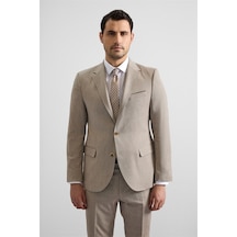 Süvari Bej Slim Sivri Yaka 6 Drop Takım Elbise Tk1020000342-bj5 Bej