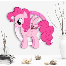 Little Pony Tasarımlı Dekoratif Ahşap Duvar Saati - 1 Çok Renkli