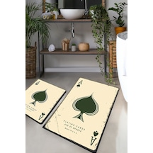 PLAYING CARDS DJT 2 LI SET  Banyo Halısı Banyo Paspası Beyaz
