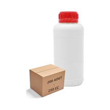 Borox Plastik Yuvarlak Kırmızı Kilit Kapaklı Numune Şişe 200 x 250 ML