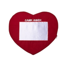 Sublimasyon Kırmızı Kalp Yastık - Canım Annem
