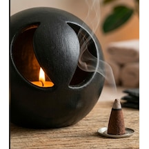 El Yapımı Seramik Tütsülük & Tealight Mumluk Seti Modern Tasarım Dekoratif Seramik Tütsü Ve Mum Hediyeli