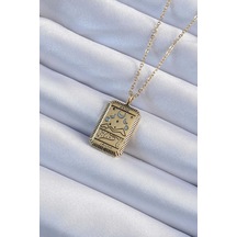 316l Çelik Zincir Eskitme Altın Renk Ay Figürlü Tarot Kolye - Tj-bko9221 Çok renkli