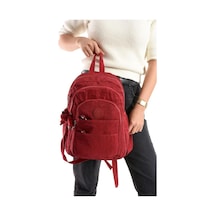 Baginn Kadın Sırt Çantası Çok Cepli 30 25 Cm Hafif Klinkır Kumaş Spor Seyahat Çantası Su İtici Kumaş Bordo