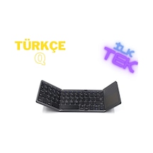 Plentiful Katlanabilir Bluetooth Type-c Klavye Türkçe Q Android / Apple Uyumlu iOS Siyah