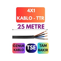 Öznur 4x1 Ttr Kablo Metre Seçenekli Siyah - 25 Metre
