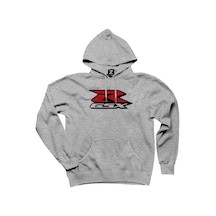 Suzuki Gsx-r Logosu Gri Kapşonlu Sweatshirt Hoodie Siyah