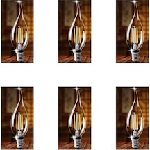 Seldur Edison 6 Adet 4W LED Filament Kıvrık Buji Ampul Günışığı CT-4062G