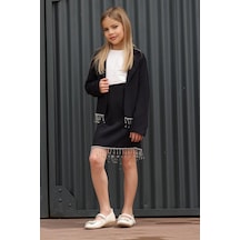 Riccotarz Kız Çocuk Dökümlü Kristal Taş Detaylı Siyah Etekli Takım 001 Riccotarz Kız Çocuk Dökümlü Kristal Taş Detaylı Siyah Etekli Takım 001