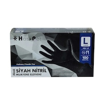 Pudrasız Siyah Nitril Eldiven Büyük Boy L 100 Lü Paket