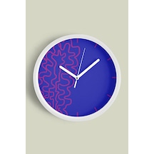 Modern Tasarım Duvar Saati - 42cm - Önü Camlı Beyaz Kasa - Sessiz Mekanizma-jh0517 Beyaz
