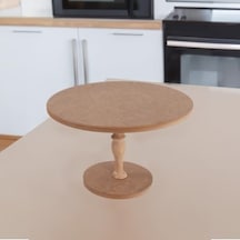 Pikas Sunumluk, Ahşap Sunumluk, Pikas Sunumluk, Ahşap Servis Standı - Ayaklı Sunumluk, Pasta Standı Açık Bej