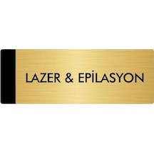 Metal Yönlendirme Levhası, Departman Kapı Isimliği Lazer & Epilasyon 7x20 Cm Altın Renk