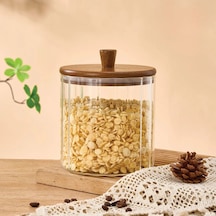 Akasya Cam Kavanoz 1670 Ml-akasya Kapaklı Büyük Boy Kavanoz-mien Baharat, Bakliyat, Kahve Kavanozu Kahverengi - Şeffaf