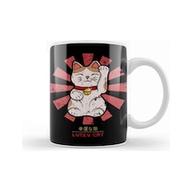 Lucky Cat Retro Japanese Kupa Bardak Porselen Karışık