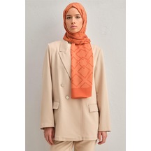 Armine Tencel İpek Zincir Desen Şal 32106 Turuncu