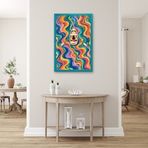 Gökkuşağı Dalgalarında Kayık Metal Tablo 53x80 Cm Çok Renkli