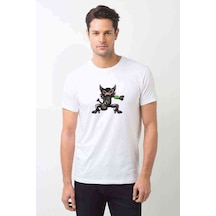 Zarude Pokemon V Baskılı Beyaz Erkek Tshirt