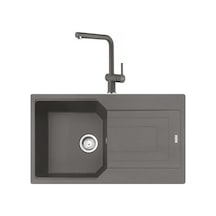 Franke Urban Ubg 611-86 Stone Grey Granit Eviye + Active Plus Doccia 2.0 Batarya Set