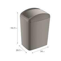 Soft Çöp Kutusu Döner Kapak 40 Lt Bej 10l Siyah