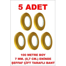 Çift Taraflı Şeffaf Bant 100 M. 7 Mm 5 Adet