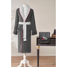 Benim Kahramanım Babam Nakışlı Kadife Erkek Bornoz Seti Çok Renkli