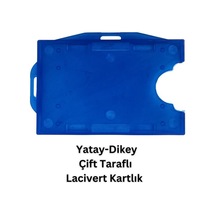 Lacivert Yatay Dikey Çift Taraflı Kart Koruyucu