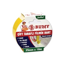 Çift Taraflı Filmik Bant 35mm X 10mt Şeffaf
