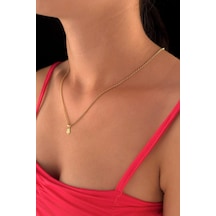 Fiyonk Kuyumculuk 14 Ayar Altın Halka Doch Zincir Yonca Uçlu Kolye 001