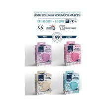 Musk Ffp2 Maske 40 Adet (Lila,Pembe,Turkaz,Krem)